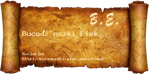 Bucsánszki Elek névjegykártya